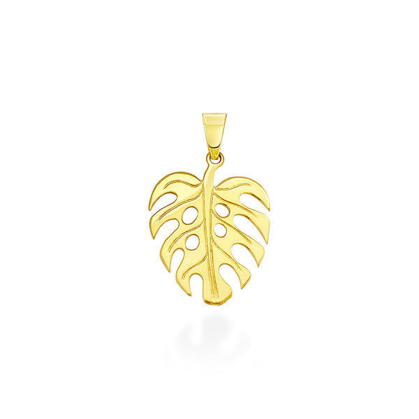 monstera leaf jewelry 14K Hawaiian Monstera Leaf Pendant – RHHJ
