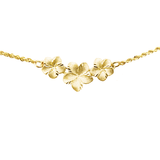 14K Plumeria Necklace - 3 Flower