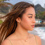 14K Hawaiian Earrings  - Leihaku Hoop Lrg