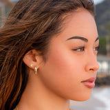 14K Plumeria Earrings - Icicle     6mm