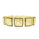 14K Hawaiian Cut-Out Quilt Link Bracelet