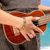 14K Hawaiian Cut-Out Quilt Link Bracelet