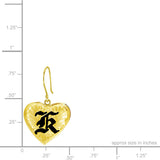 14K Hawaiian Initial Earrings - Heart 12mm