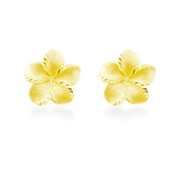 14K Plumeria Earrings - Icicle  13mm