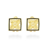14K Hawaiian Earrings - Quilt Ulu 15mm