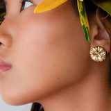 14K Hibiscus Earrings - Wild 18mm