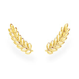 14K Hawaiian Earrings - Maile Leaf Climber