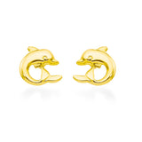 14K Dolphin Earrings - Keiki Curved