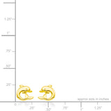 14K Dolphin Earrings - Keiki Curved