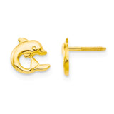 14K Dolphin Earrings - Keiki Curved