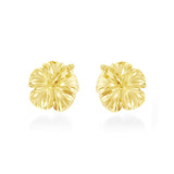 14K Hibiscus Earrings - Wild 12mm