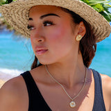 14K Hibiscus Earrings - Wild 18mm