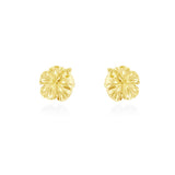 14K Hibiscus Earrings - Wild  9mm