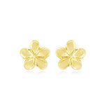 14K Plumeria Earrings - Wild 10mm