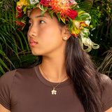 14K Plumeria Earrings - Wild 12mm