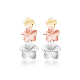 14K Plumeria Earrings - Anuenue 3 Flower (Med)