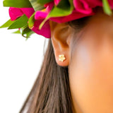 14K Plumeria Earrings - Icicle   8mm