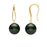 14K Tahitian Pearl Earrings - Open Teardrops