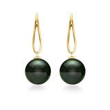 14K Tahitian Pearl Earrings - Open Teardrops