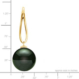 14K Tahitian Pearl Earrings - Open Teardrops