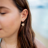 14K Hawaiian Earrings - Heart Queen Emma