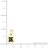 14K Hawaiian Initial Pendant - Round 10mm