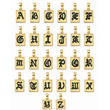 14K Hawaiian Initial Pendant - Square 10mm