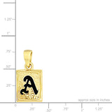 14K Hawaiian Initial Pendant - Square 10mm
