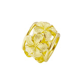 14K Plumeria Pendant - Puka Bead