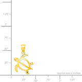 14K Hawaiian Petro Honu Pendant  - 13mm