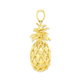 14K Hawaiian Pineapple 3D Pendant  - Lrg