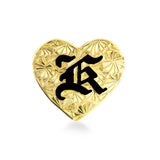 14K Hawaiian Heart Initial Slider Pendant