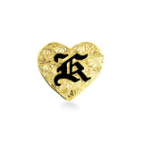 14K Hawaiian Heart Initial Slider Pendant