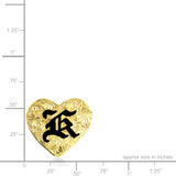 14K Hawaiian Heart Initial Slider Pendant