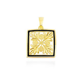 14K Hawaiian Quilt Ulu Pendant - 15mm