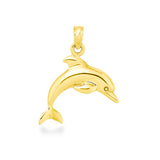 14K Hawaiian Dolphin Pendant  - 17mm