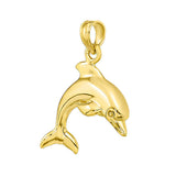 14K Hawaiian Dolphin Pendant  - 17mm