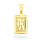 14K Hawaiian Initial Pendant - Raised 18mm