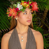 14K Hawaiian Quilt Ulu Pendant - 18mm