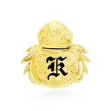 14K Hawaiian Initial Pendant Hula Ipu  Lrg