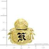 14K Hawaiian Initial Pendant Hula Ipu  Lrg