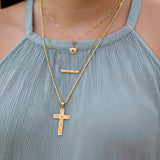 14K Hawaiian Cross Pendant - Scroll Only