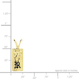 14K Hawaiian Initial Pendant - 7mm