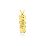 14K Hawaiian Vertical 8mm Pendant - Pua Li'i Queen