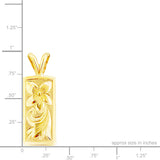 14K Hawaiian Vertical 8mm Pendant - Pua Li'i Emma