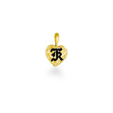 14K Hawaiian Heart Initial Pendant - 9mm