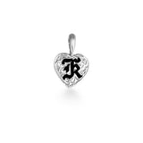 Sterling Silver Hawaiian Initial Heart Pendant - 9mm