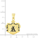 14K Hawaiian Initial Coat of Arms Pendant -   Med