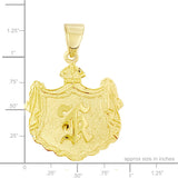 14K Hawaiian Initial Coat of Arms Pendant - Raised