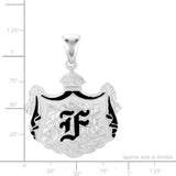Sterling Silver Hawaiian Coat of Arms Initial Pendant -  Lrg